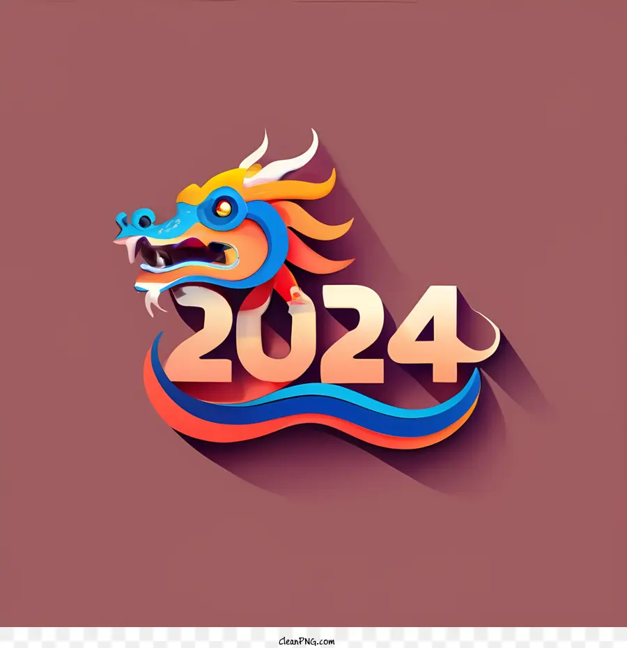 2024 С Новым годом，Дракон PNG