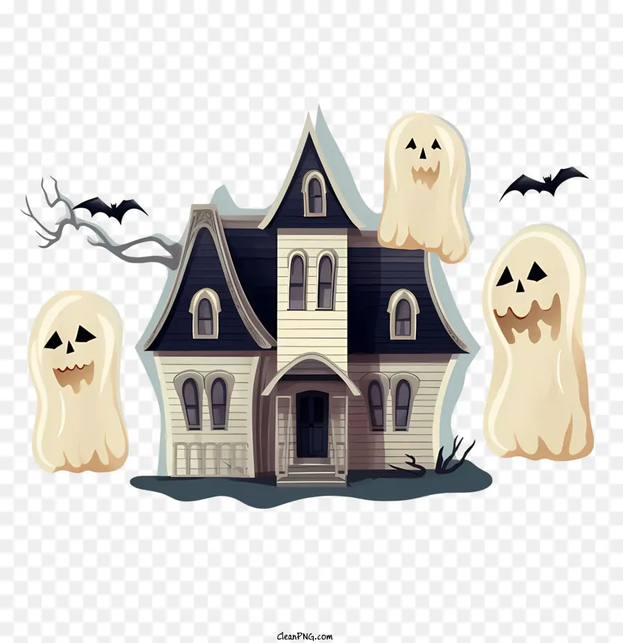 Хэллоуин дом с привидениями，призрачные PNG