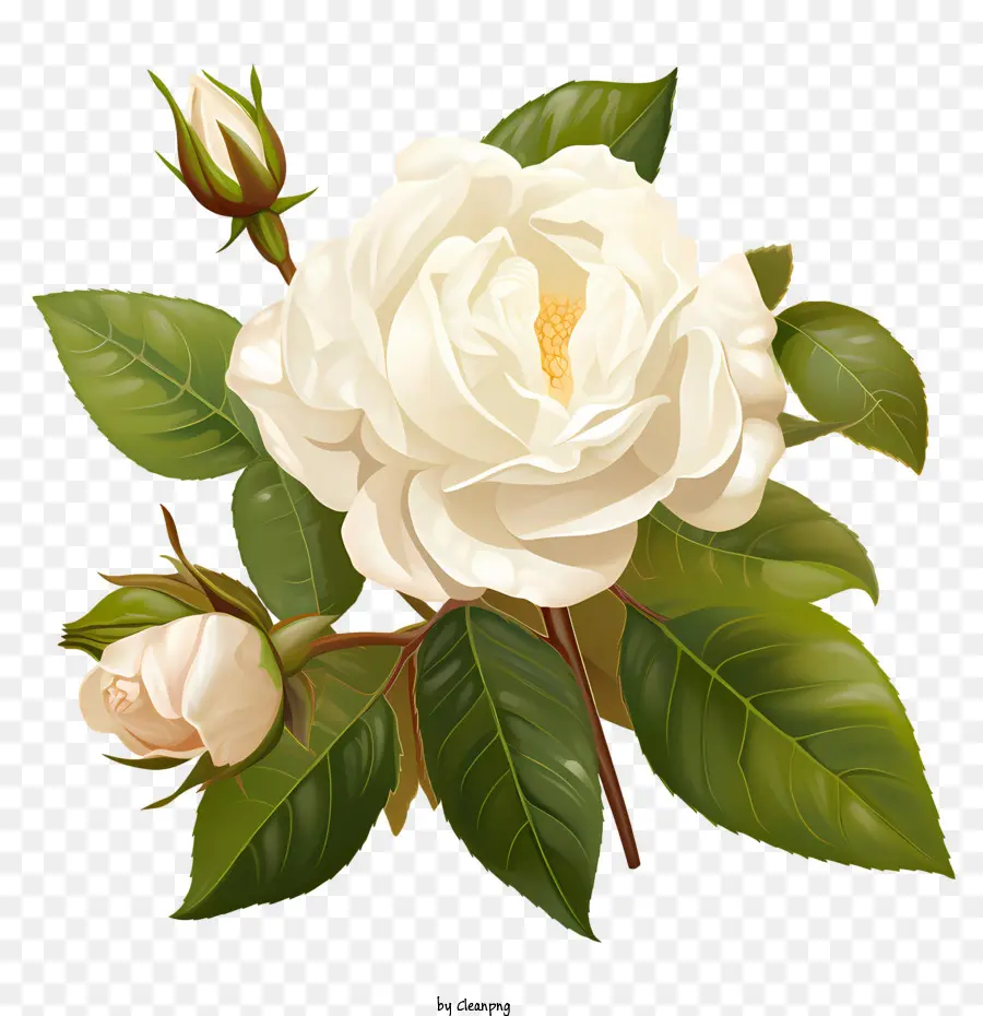 Белая розовая цветок，Белая Роза PNG