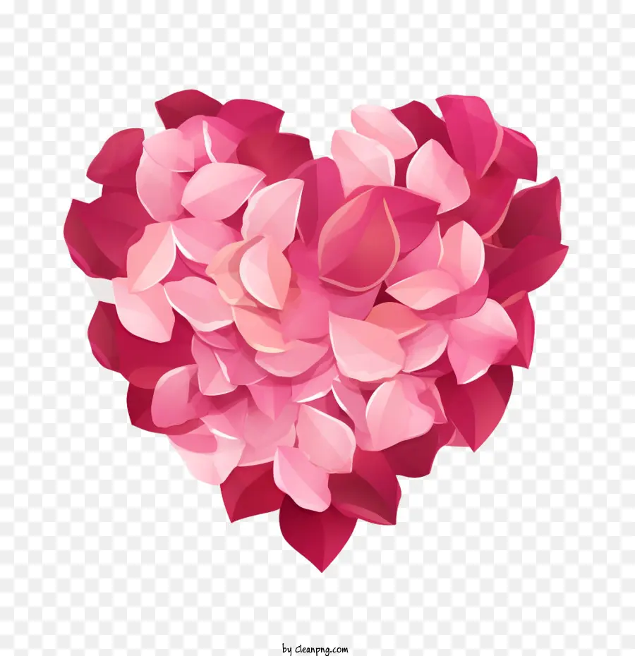 Сердце лепестков роз，розовый PNG
