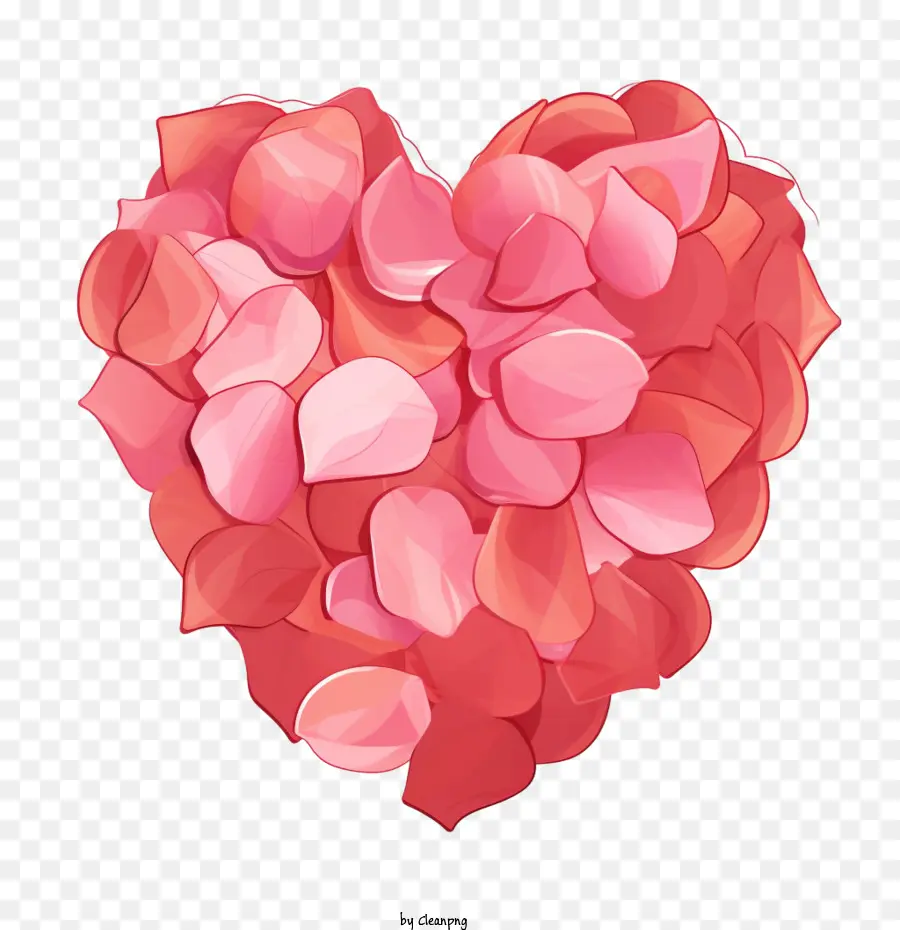 Сердце лепестков роз，сердце PNG