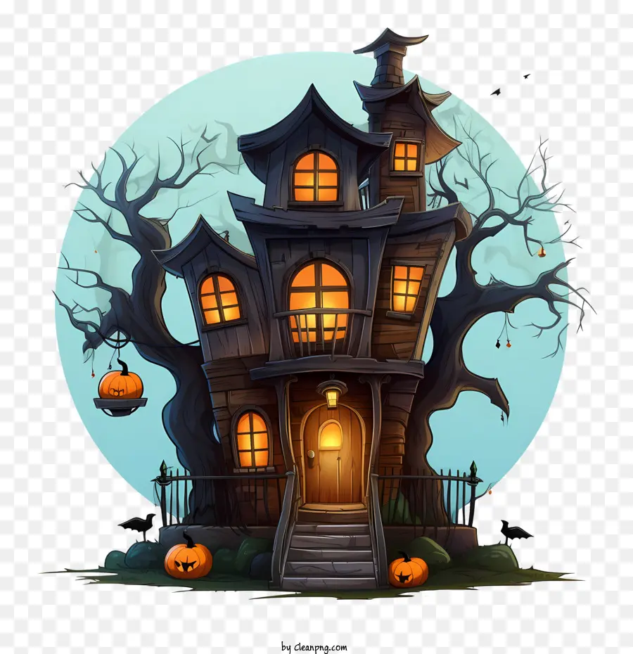 Хэллоуин дом с привидениями，особняк с привидениями PNG