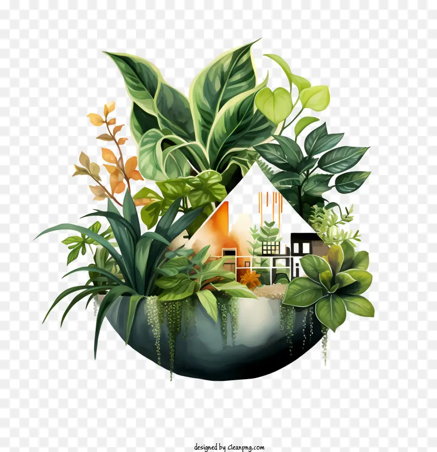 День благодарности комнаты，зеленые растения PNG