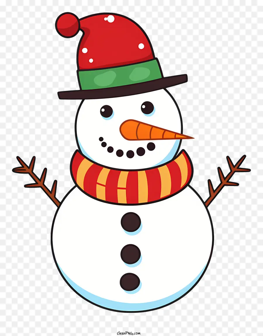 мультфильм снеговик，Красная Шляпа PNG
