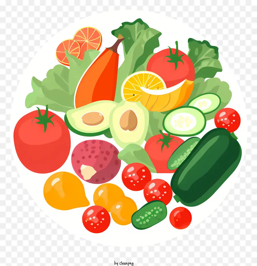 Свежие фрукты и овощи，миска фруктов и овощей PNG