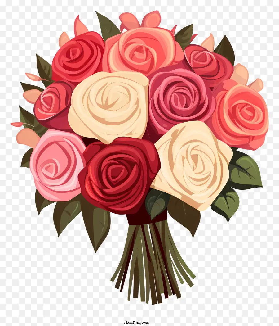 букет из роз，Различные цветные розы PNG