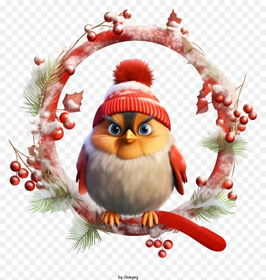 Рождественская иллюстрация птиц，красная и белая птица PNG
