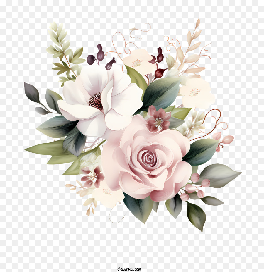 свадебные цветы，Розы PNG
