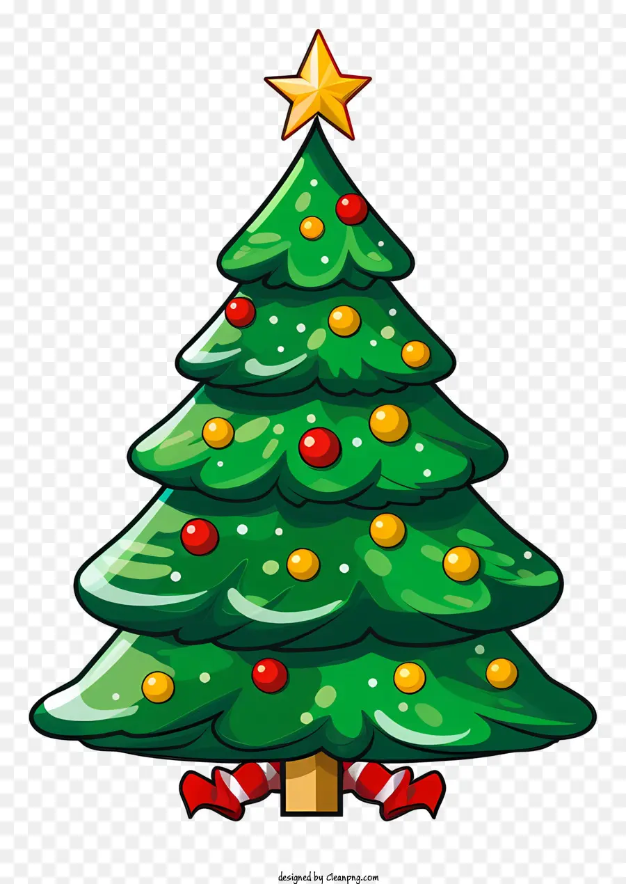 зеленая рождественская елка，разноцветные огни PNG
