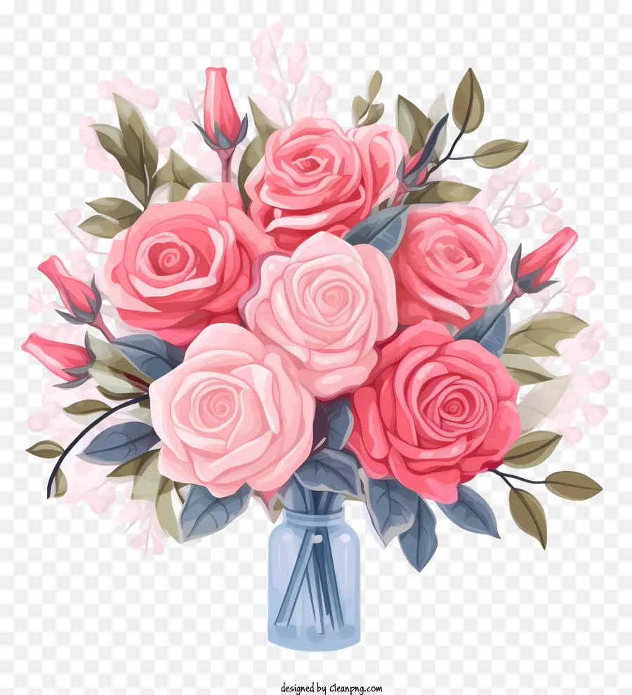 букет，розовые розы PNG