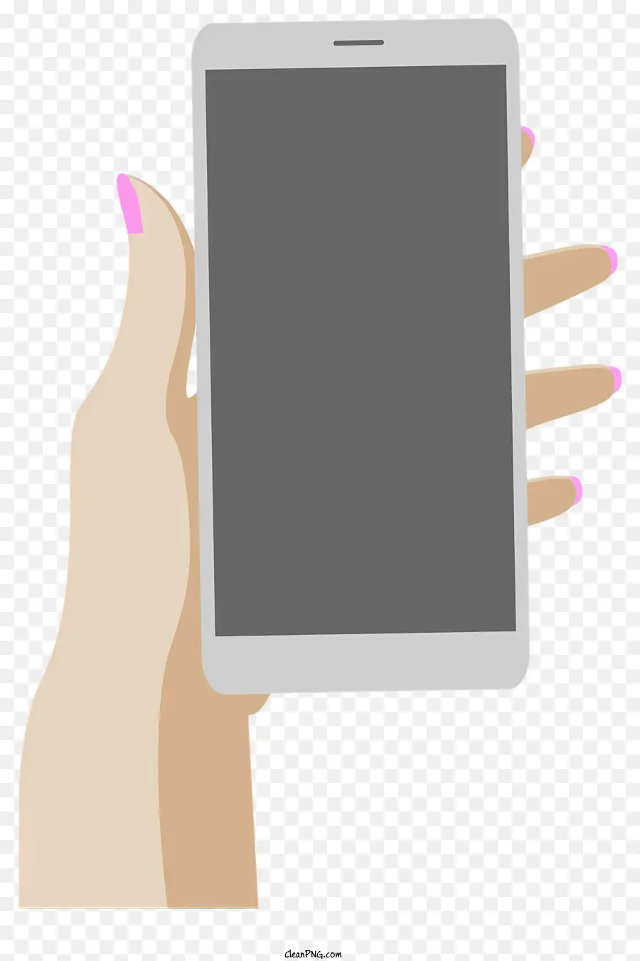 Рука удерживает смартфон，смартфон с черным экраном PNG