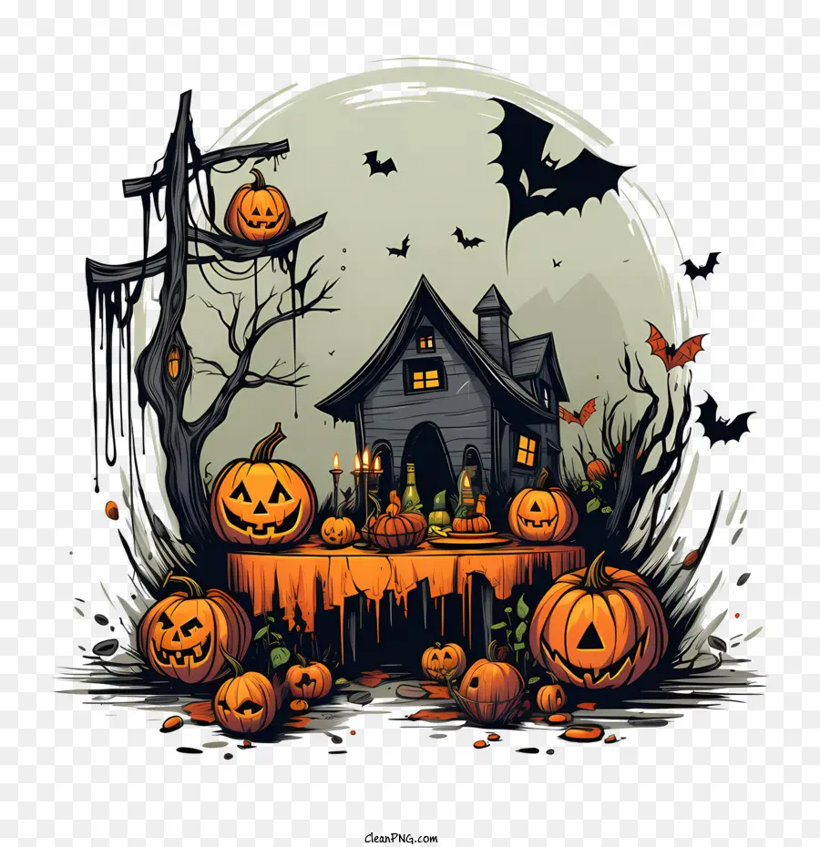 Хэллоуин，Дом с привидениями PNG
