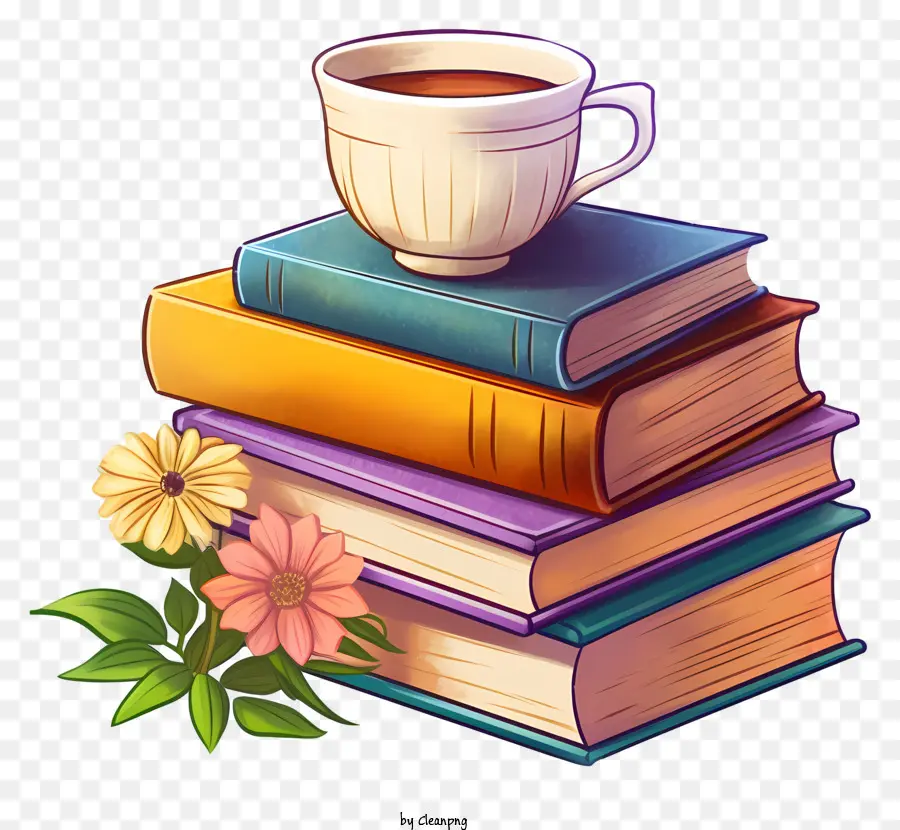 книги，Cup Of Tea PNG