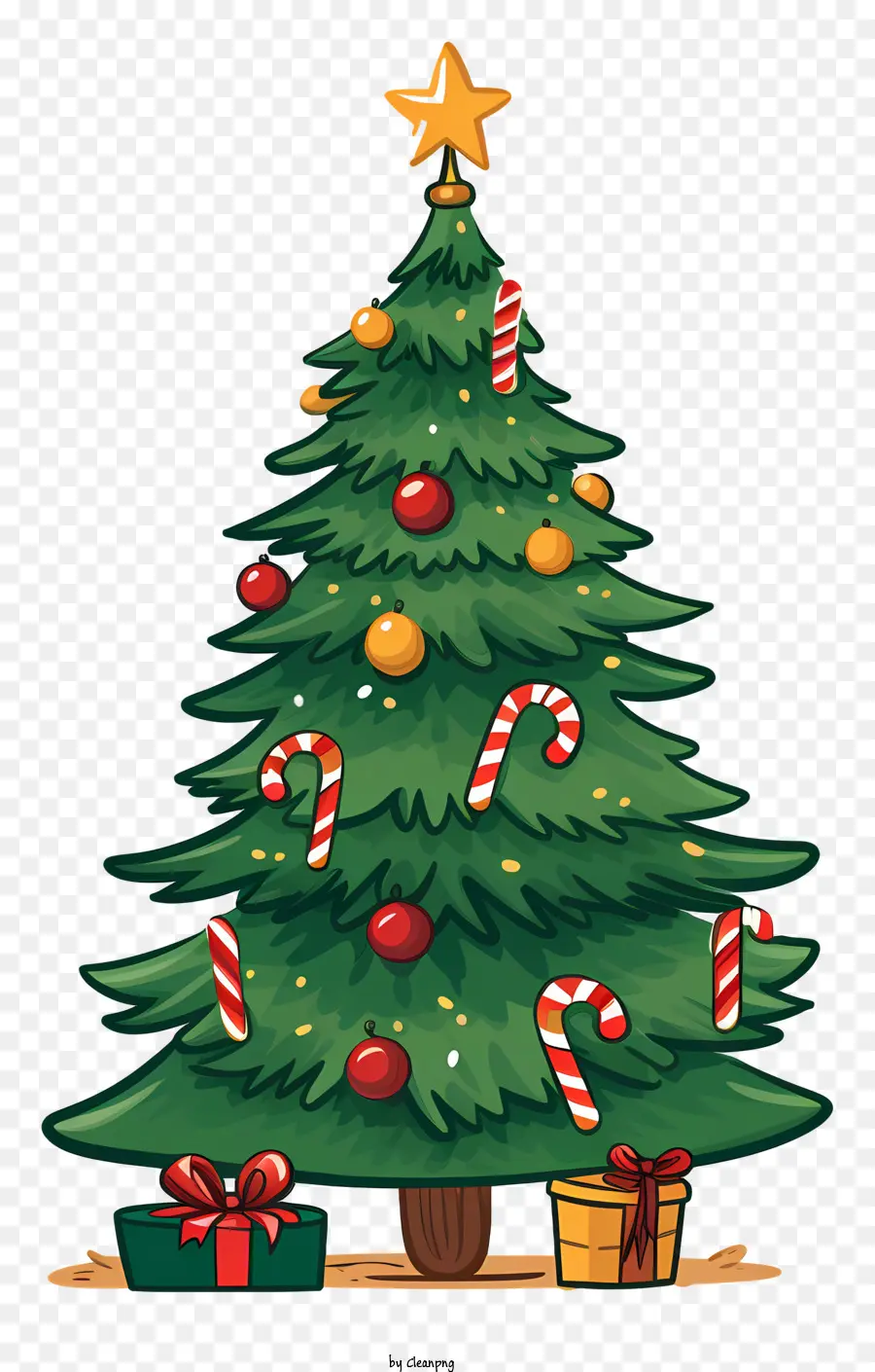 Рождественская елка，леденцы PNG