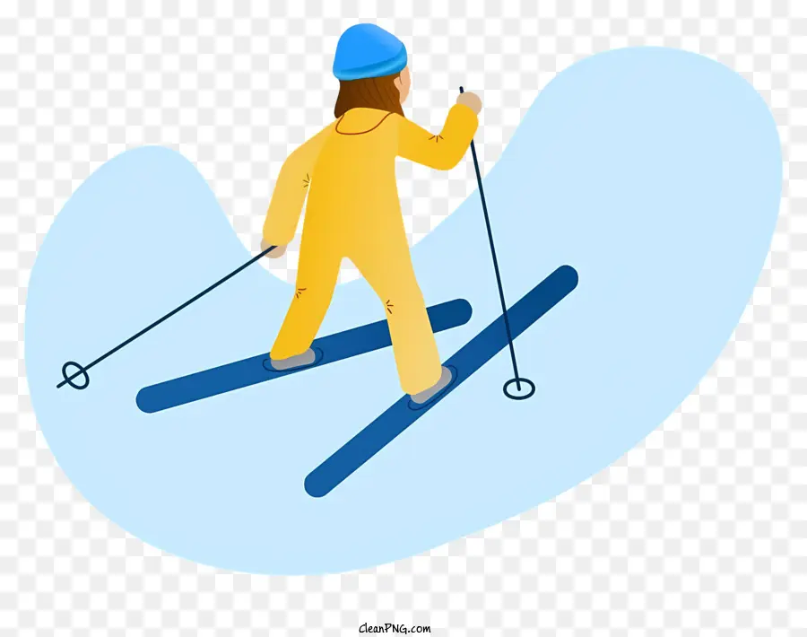 катание на лыжах，желтый пиджак PNG