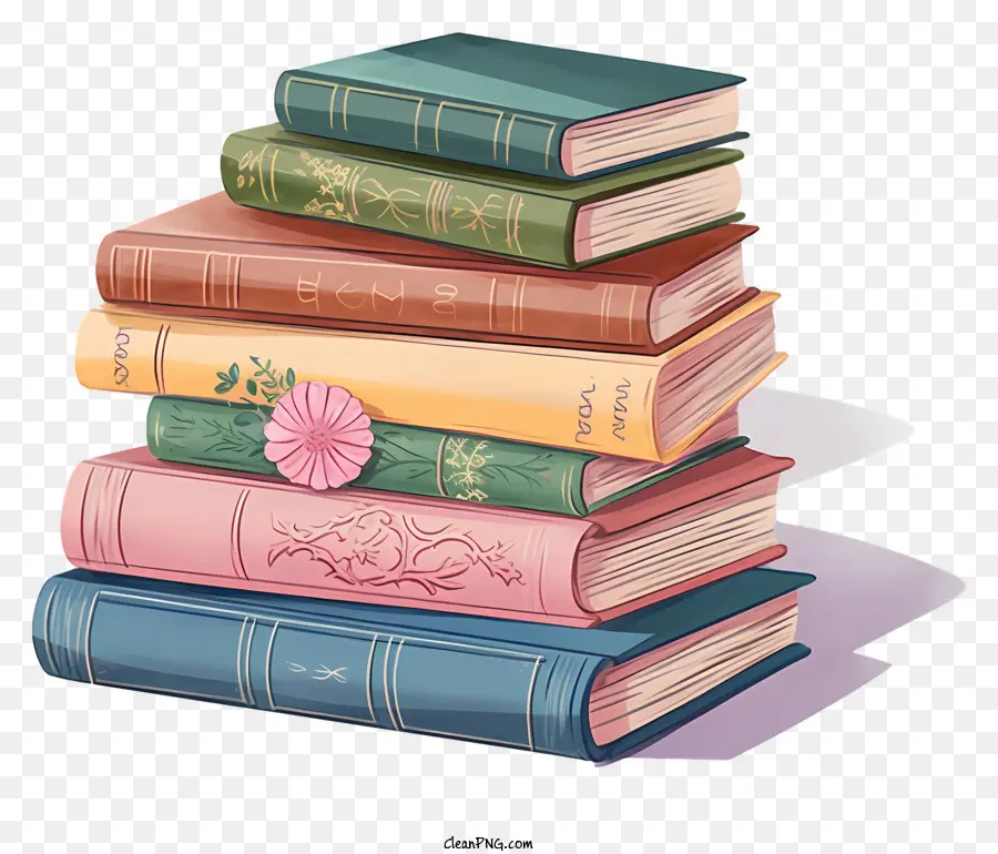 стопка книг，Книжные цвета PNG