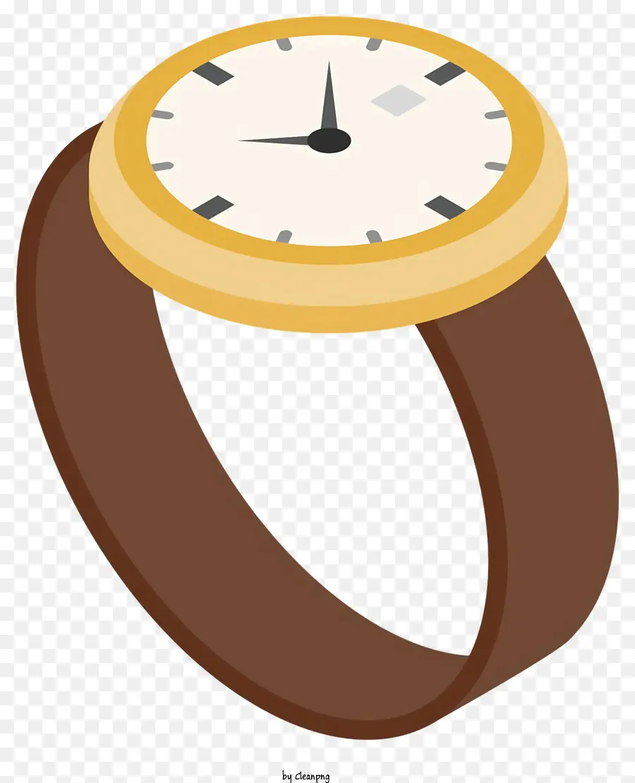 наручные часы，коричневый кожаный ремешок PNG