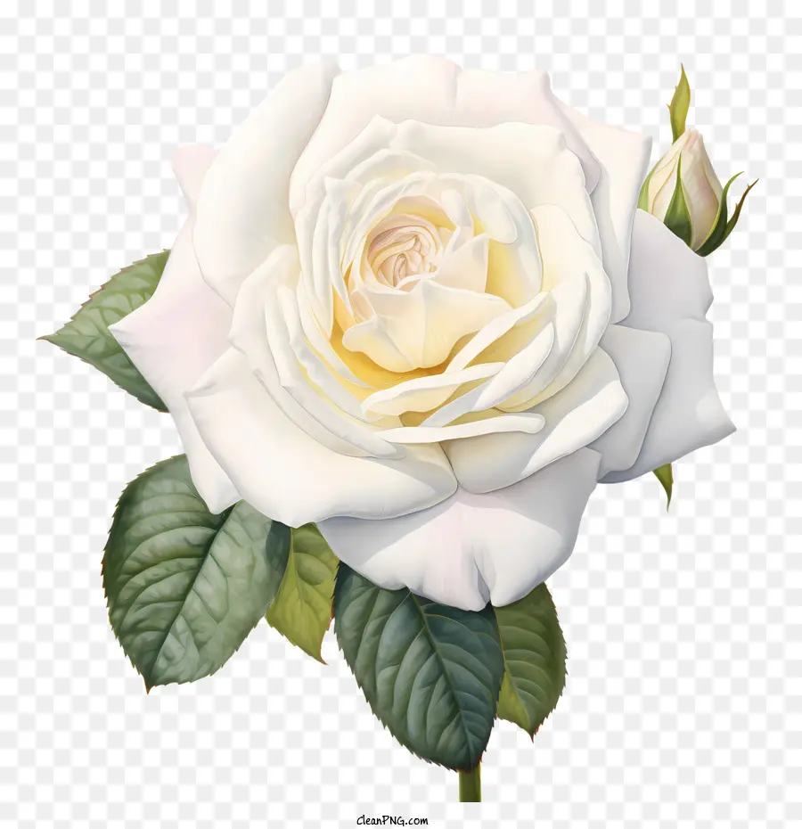 Белая розовая цветок，Роза PNG