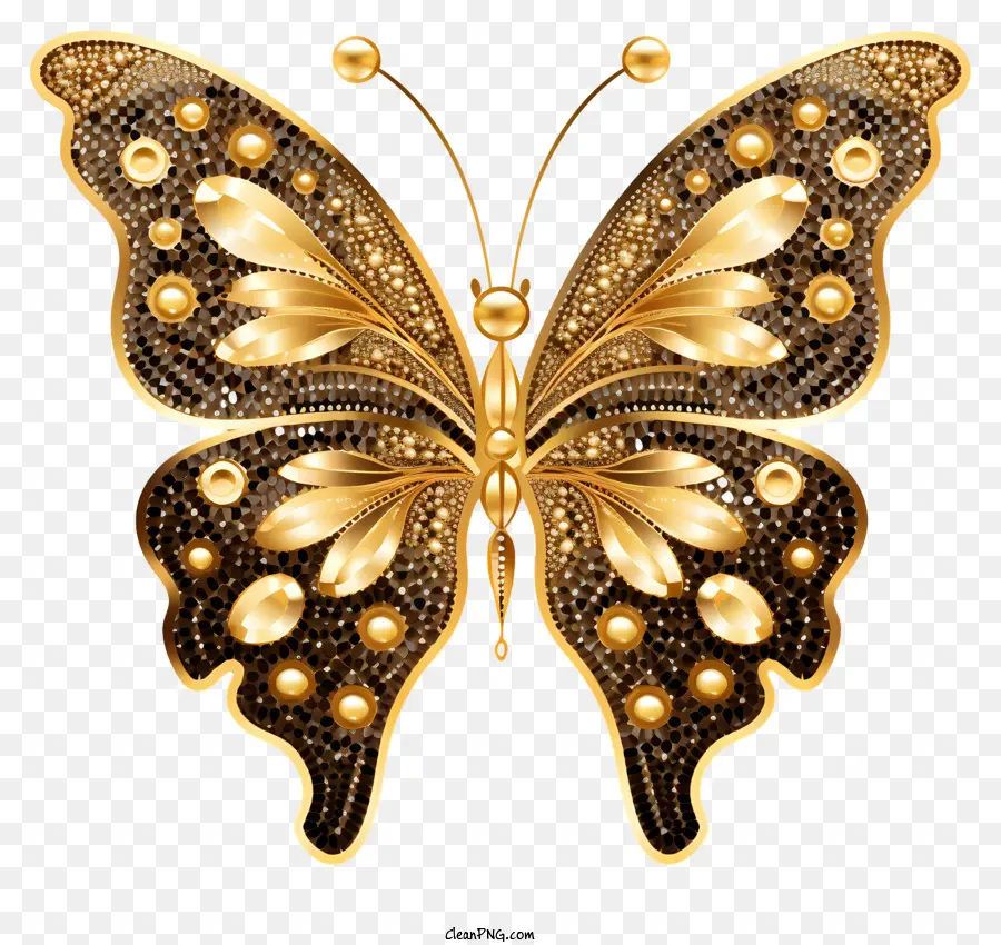 Золотая Бабочка，тонкий дизайн PNG