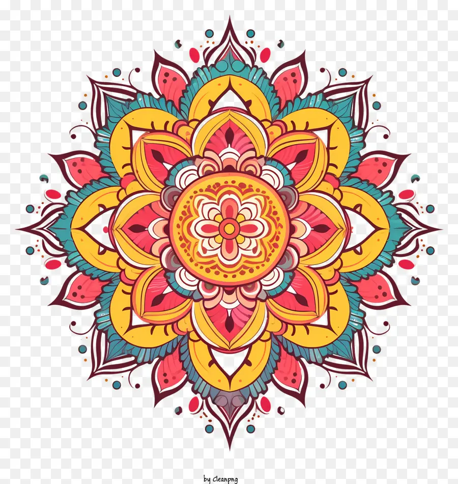 Floral Pattern，красочный дизайн PNG