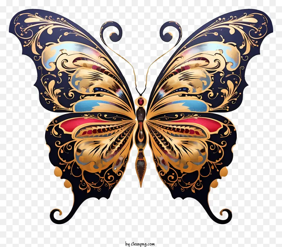 Золотая Бабочка，сложные закономерности PNG