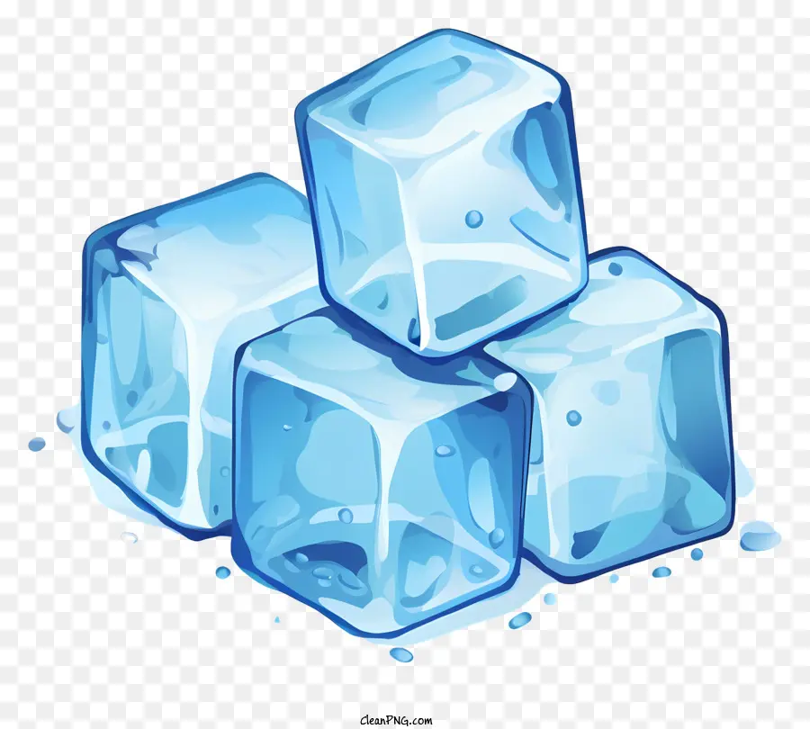 кубики льда，кубики синего льда PNG