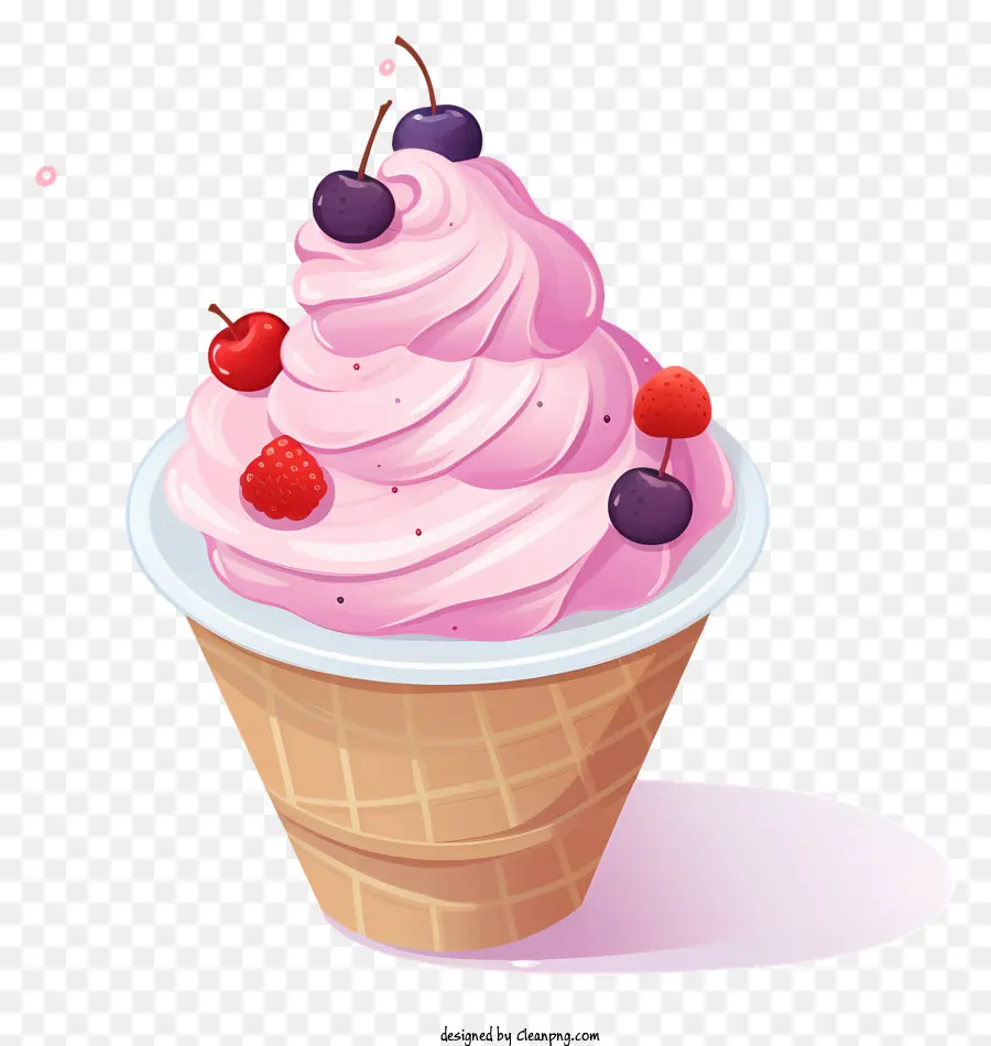 Ice Cream Cone，Розовое мороженое PNG