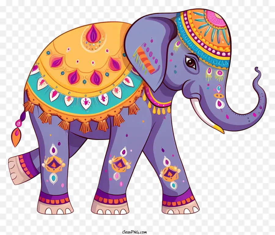 симпатичные слон，яркие цвета PNG
