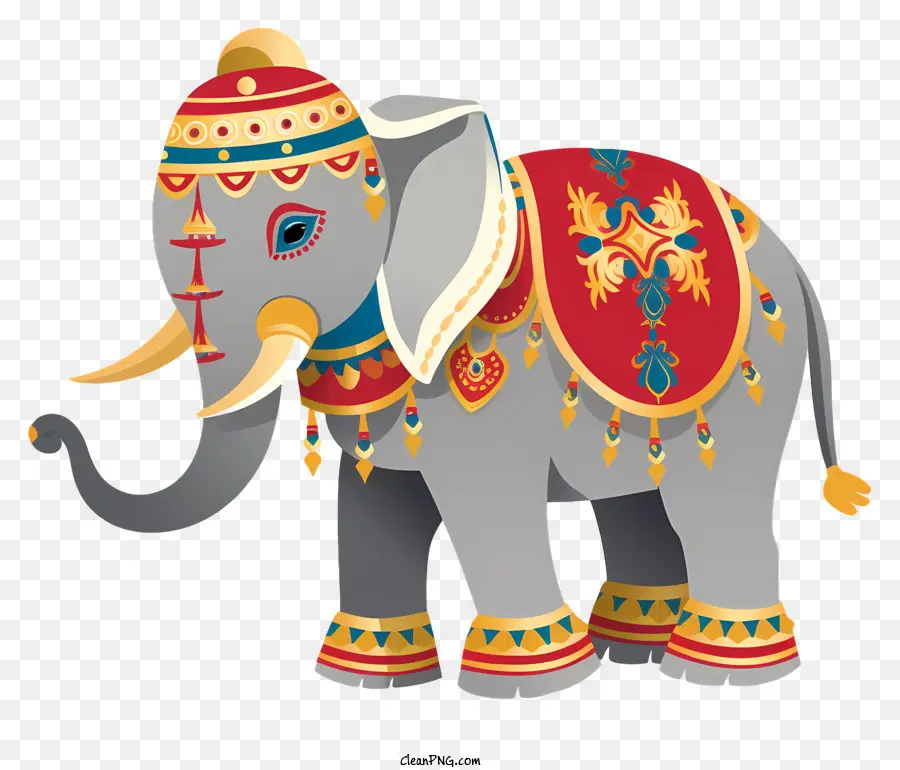 мультфильм слон，декоративная одежда PNG