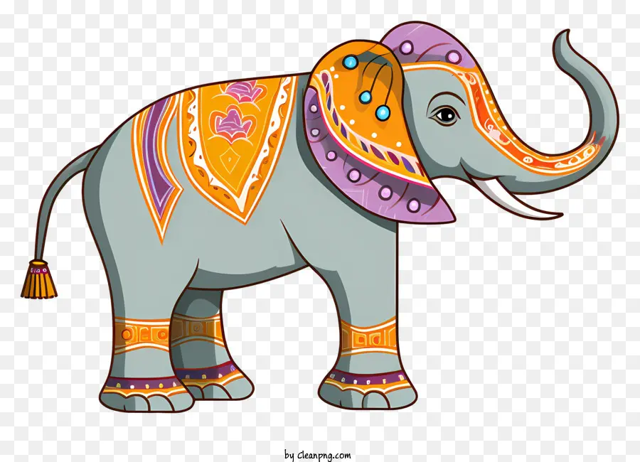 Слон с поднятым стволом，большие PNG