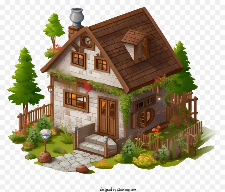 Небольшой деревянный дом，крыльцо PNG