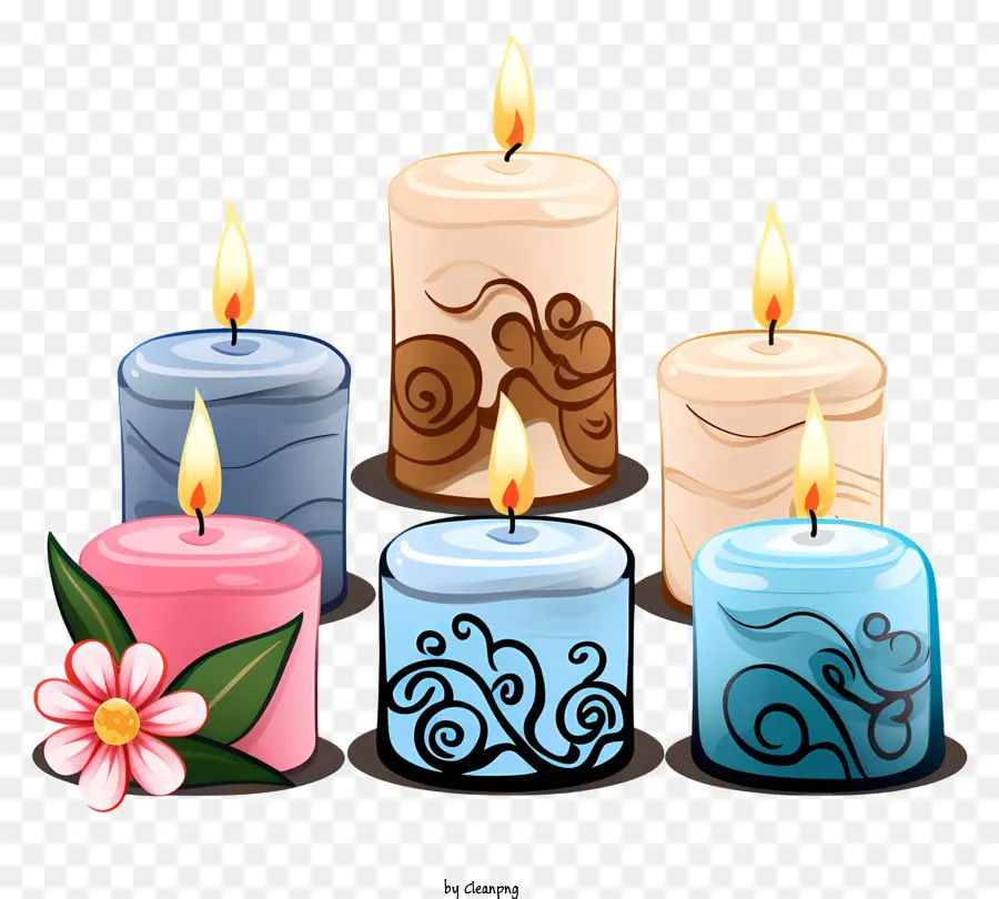 свечи，красочные свечи PNG