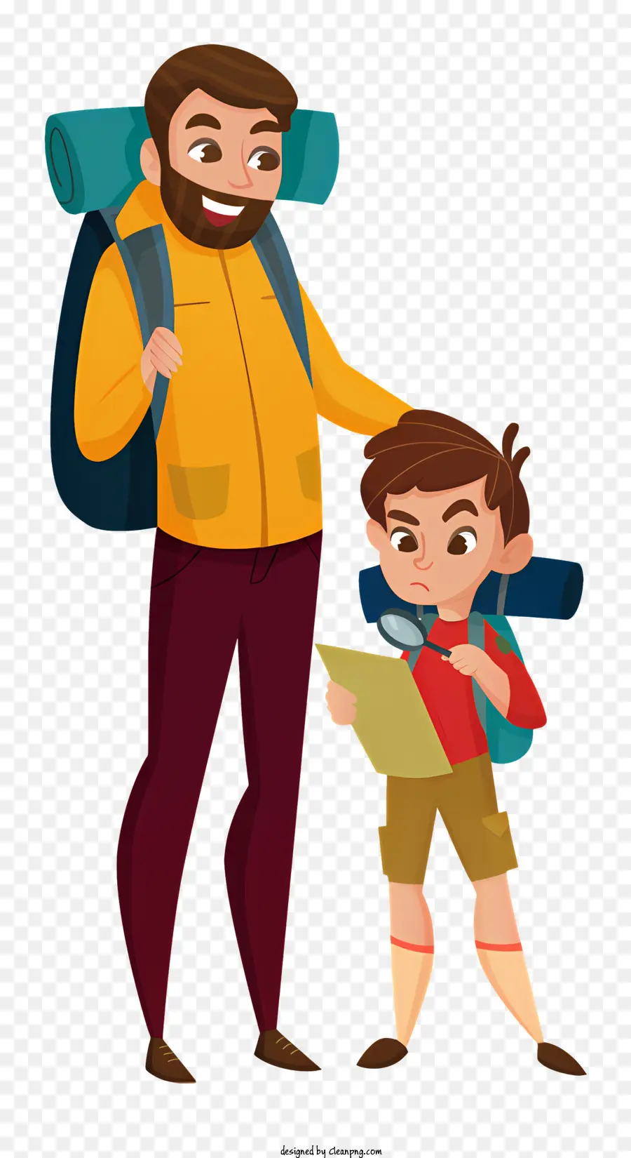 Отец и сын，рюкзаки PNG