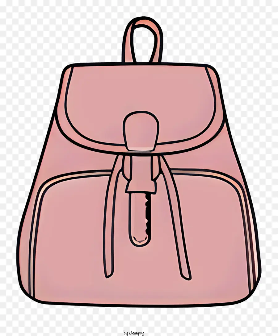 Розовый рюкзак，черный фон PNG