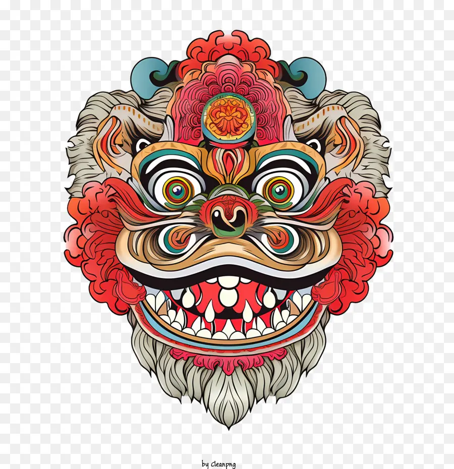 китайский танец льва，львиная голова PNG