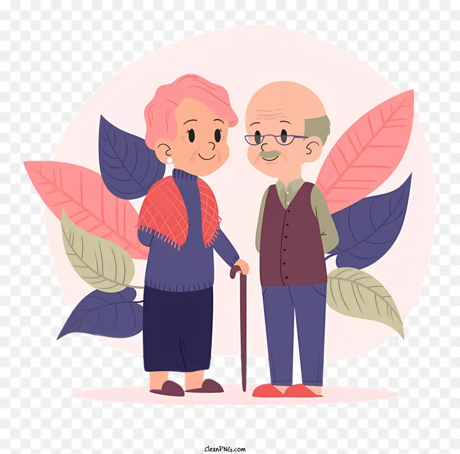 пожилая пара，иллюстрации шаржа PNG