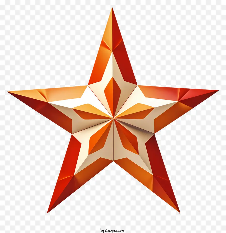 Ярко оранжевая звезда，Треугольная звезда форма PNG