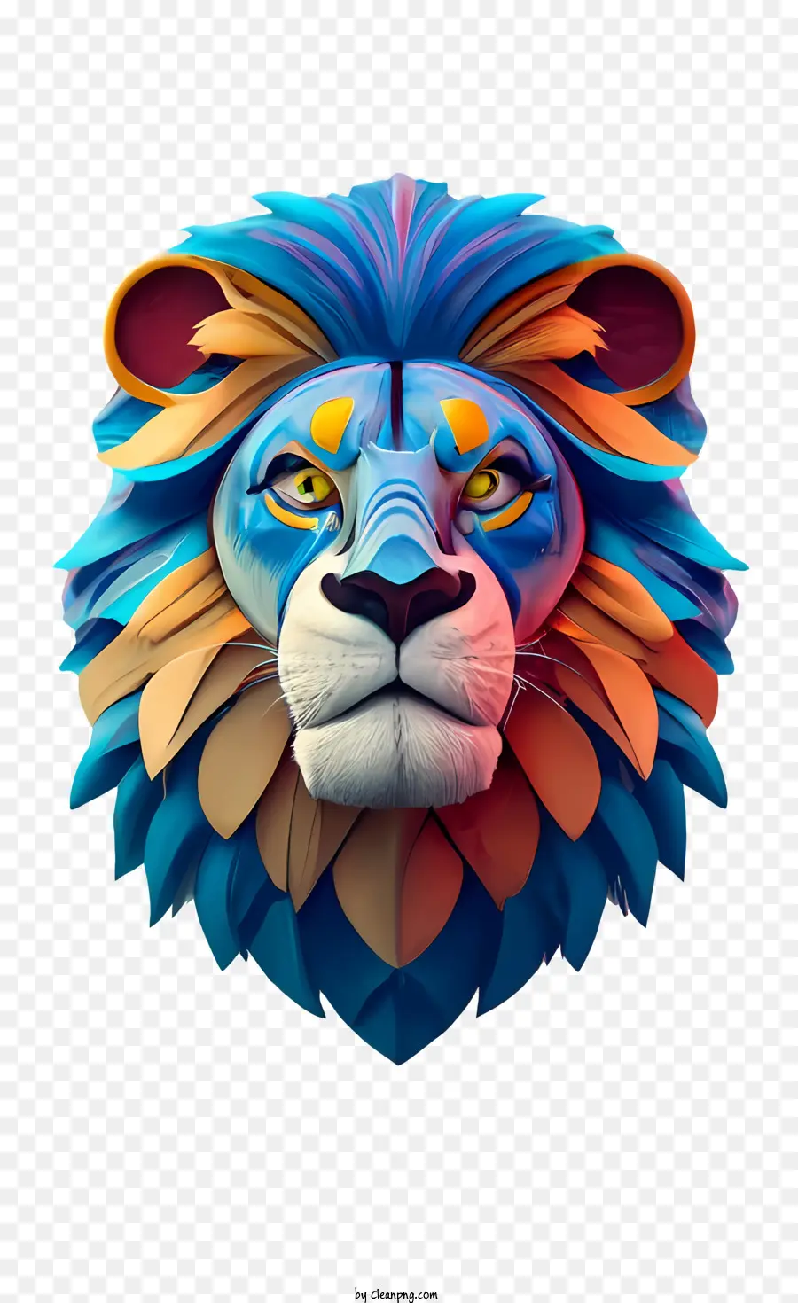 Синий 3d львы，Лев PNG