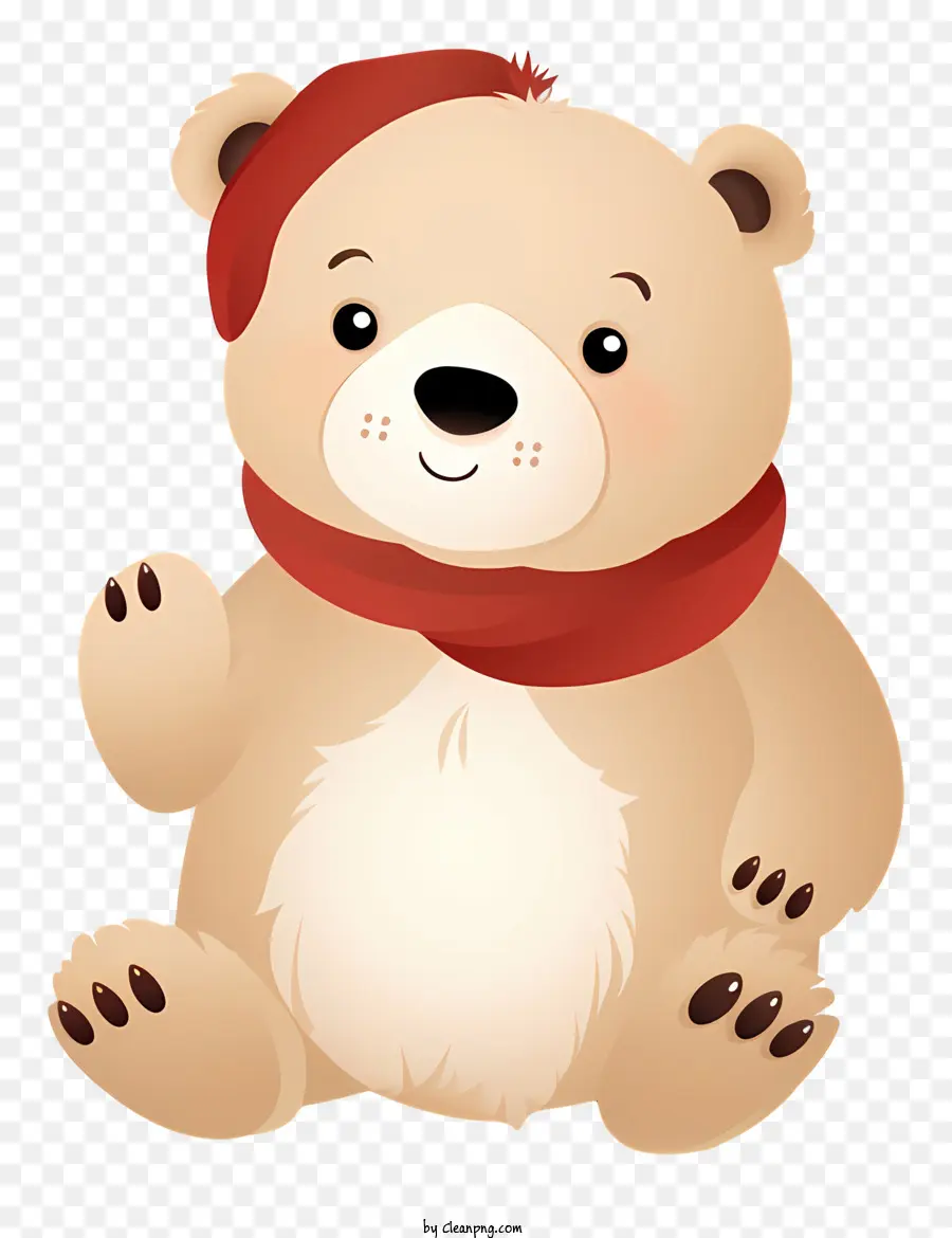 медведь，Красная вязаная шляпа PNG