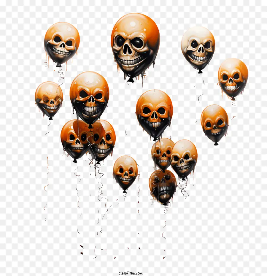 воздушные шары Хэллоуин，черепа PNG