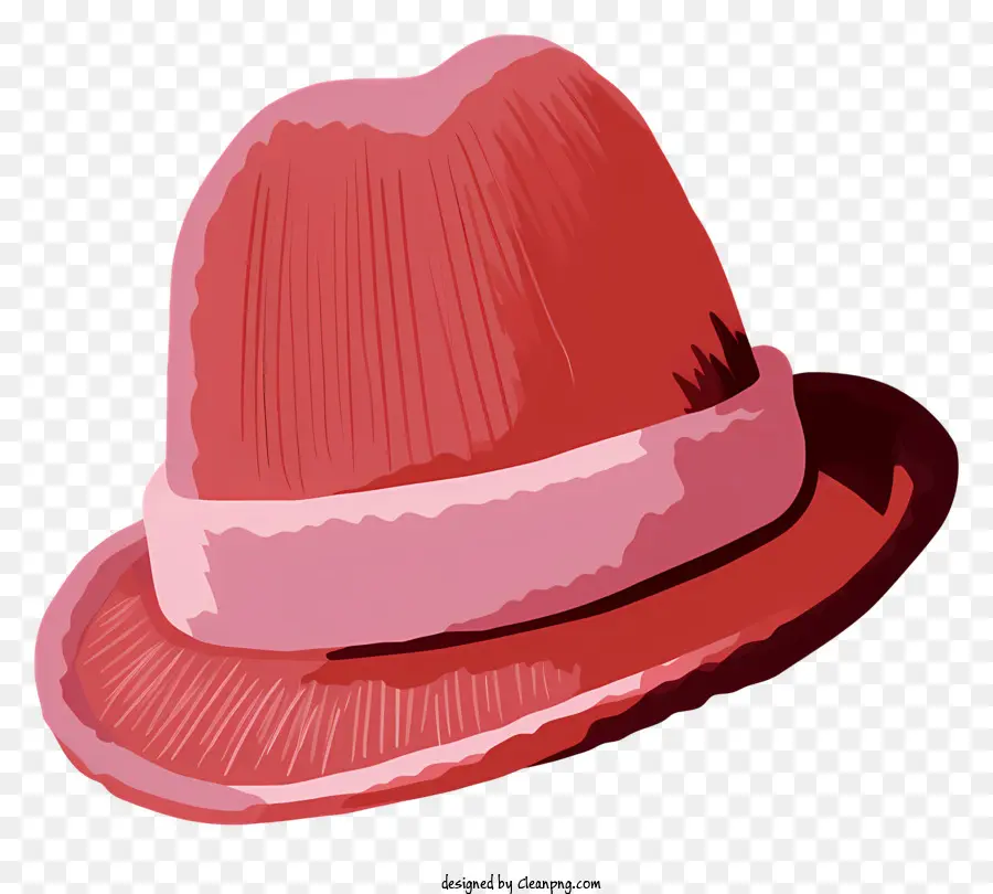 Розовая шляпа Fedora，Черная ленточная шляпа PNG