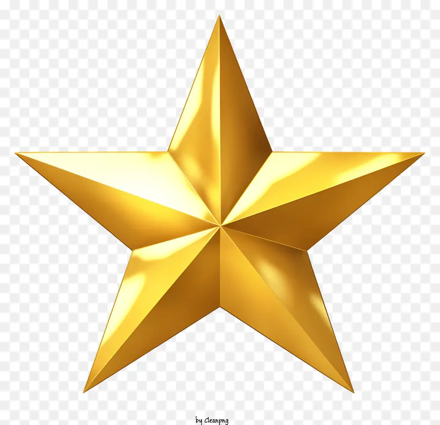 Golden Star，черный фон PNG