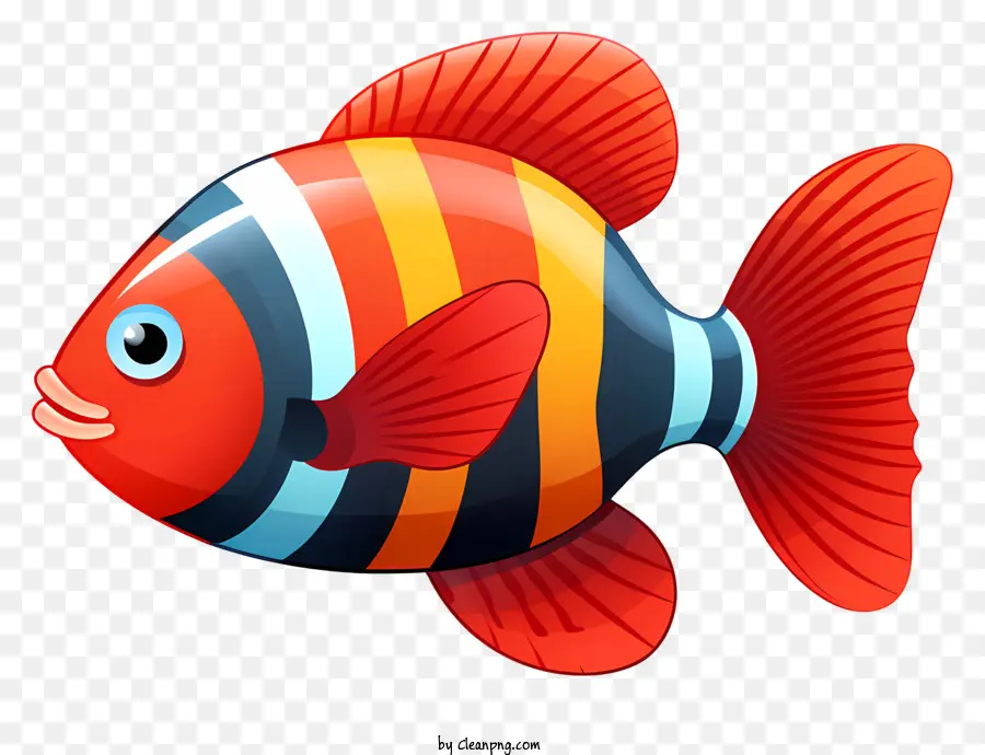 красочная рыба，полосатая рыба PNG