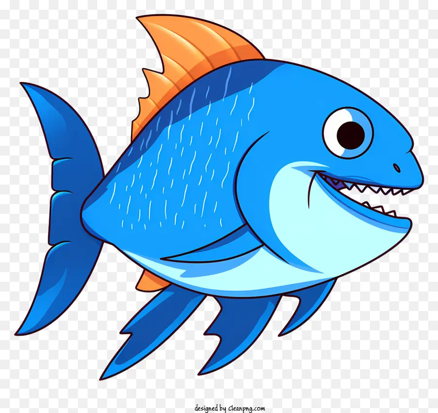 синяя рыба，Оранжевые пятна PNG