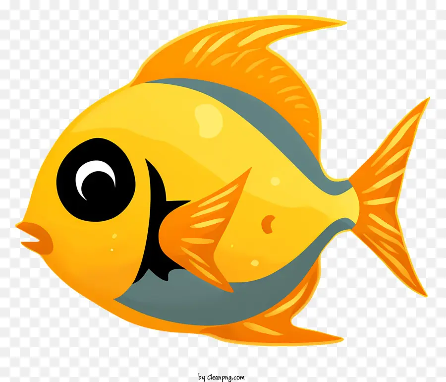 желтая рыба，Большие Глаза PNG