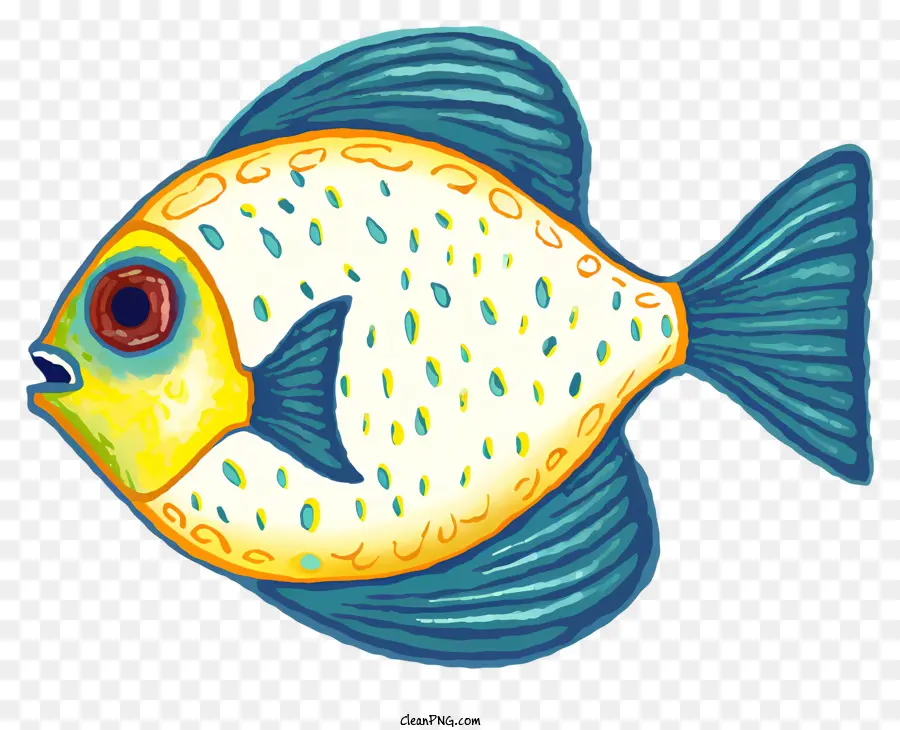 Рыбы，Желтая и синяя рыба PNG