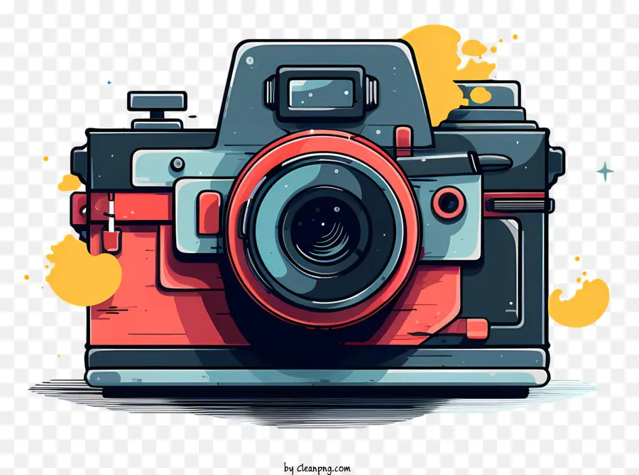 старинный фотоаппарат，Красная линза PNG