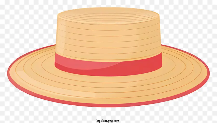 Соломенная шляпа，Красная полоса шляпа PNG