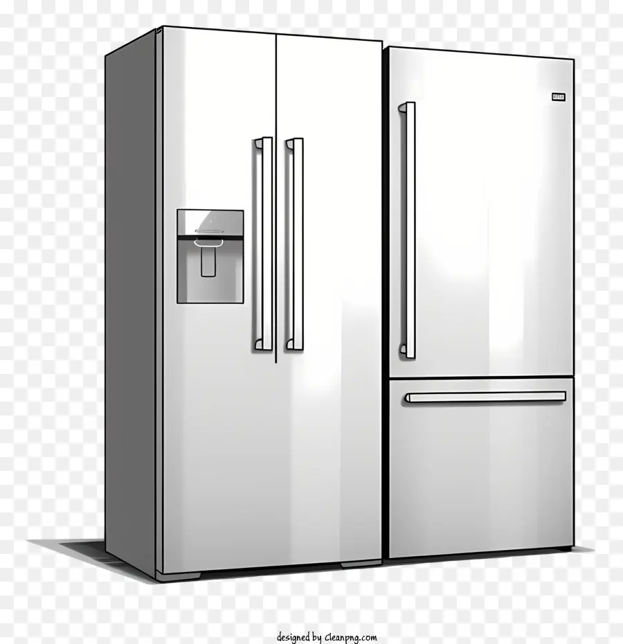 холодильник，Серебряная отделка PNG