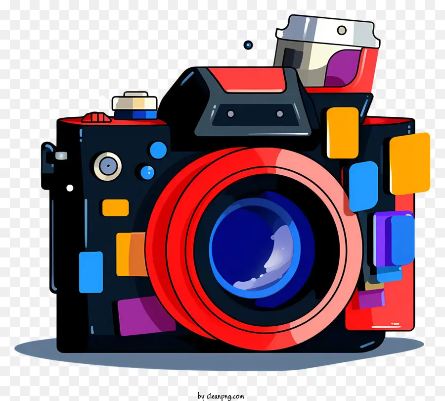 цифровой фотоаппарат，красочный дизайн PNG